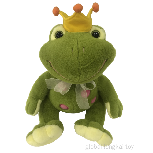 Cartoon Animal Toys Plush Frog With Crown Factory